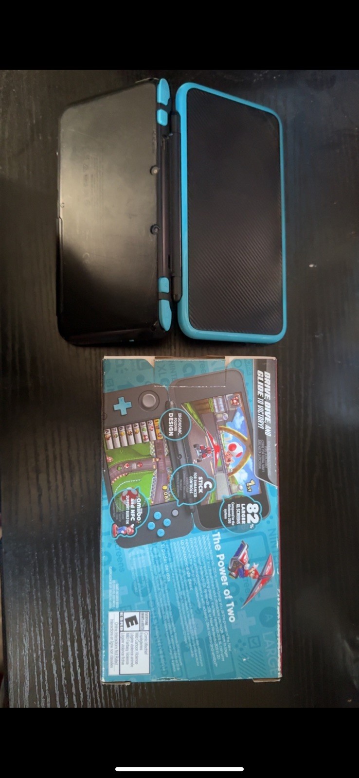 Nintendo 2DS XL Handheld Console with Mario Kart 7 Bundle – Black/Turquoise