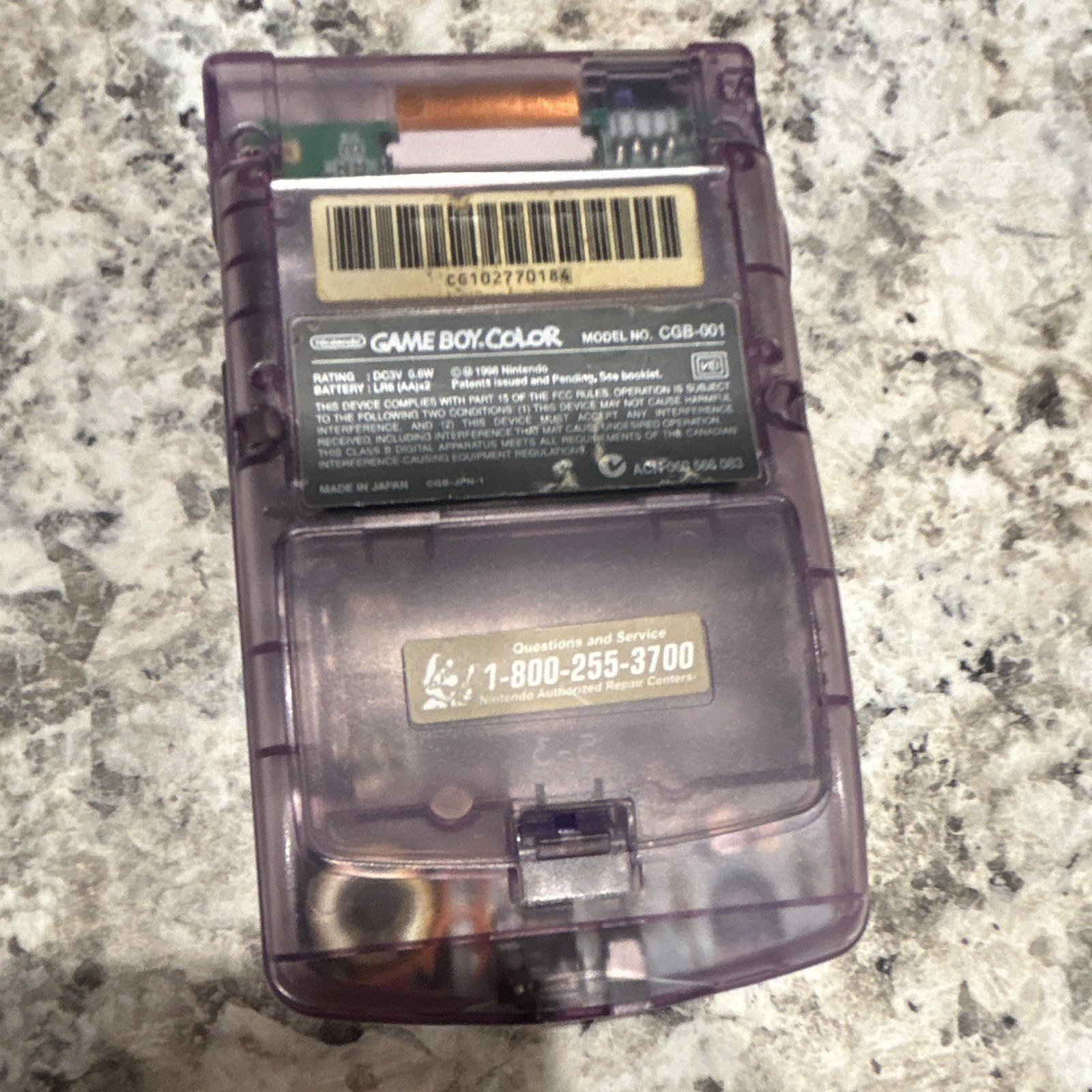 Nintendo Game Boy Color CGB-001 Atomic Purple Handheld w/ 3 Games