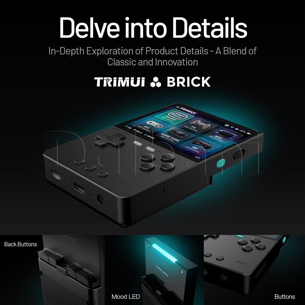 TrimUI Brick White Open Source Handheld Game Console with 64GB