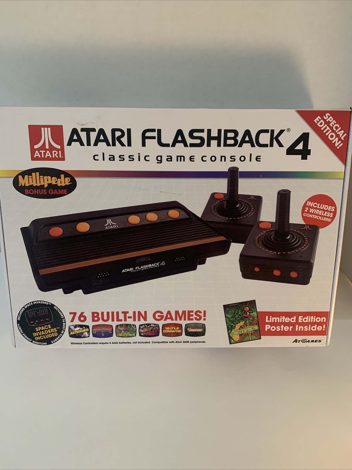 ATARI FLASHBACK 4 Classic Game Console SPECIAL EDITION 76 Games + Bonus Poster