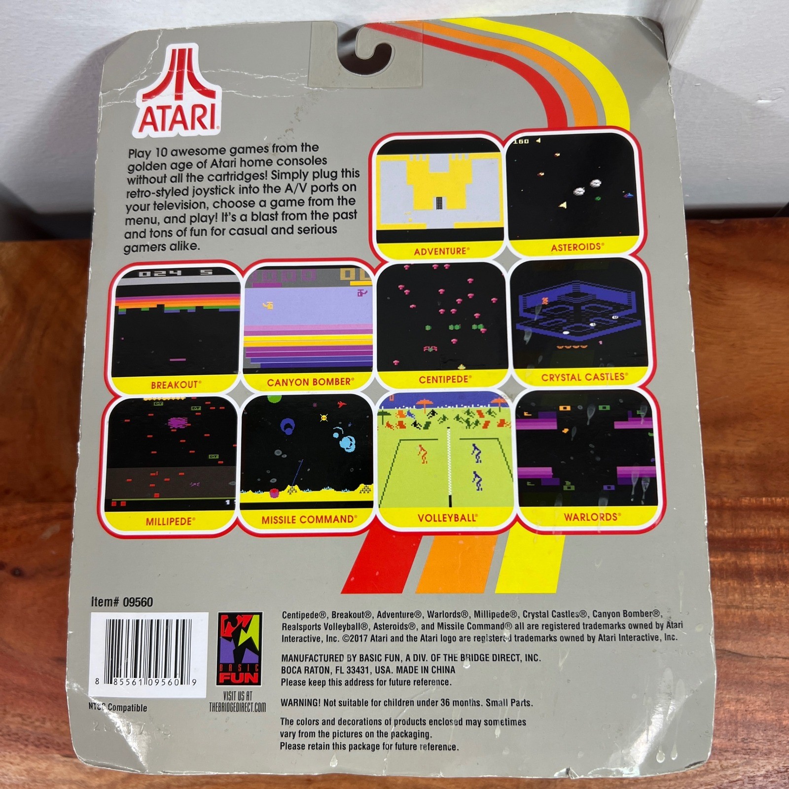 Atari 2600 Plug & Play Joystick 10 Classic Games Retro TV Game Basic Fun 09560