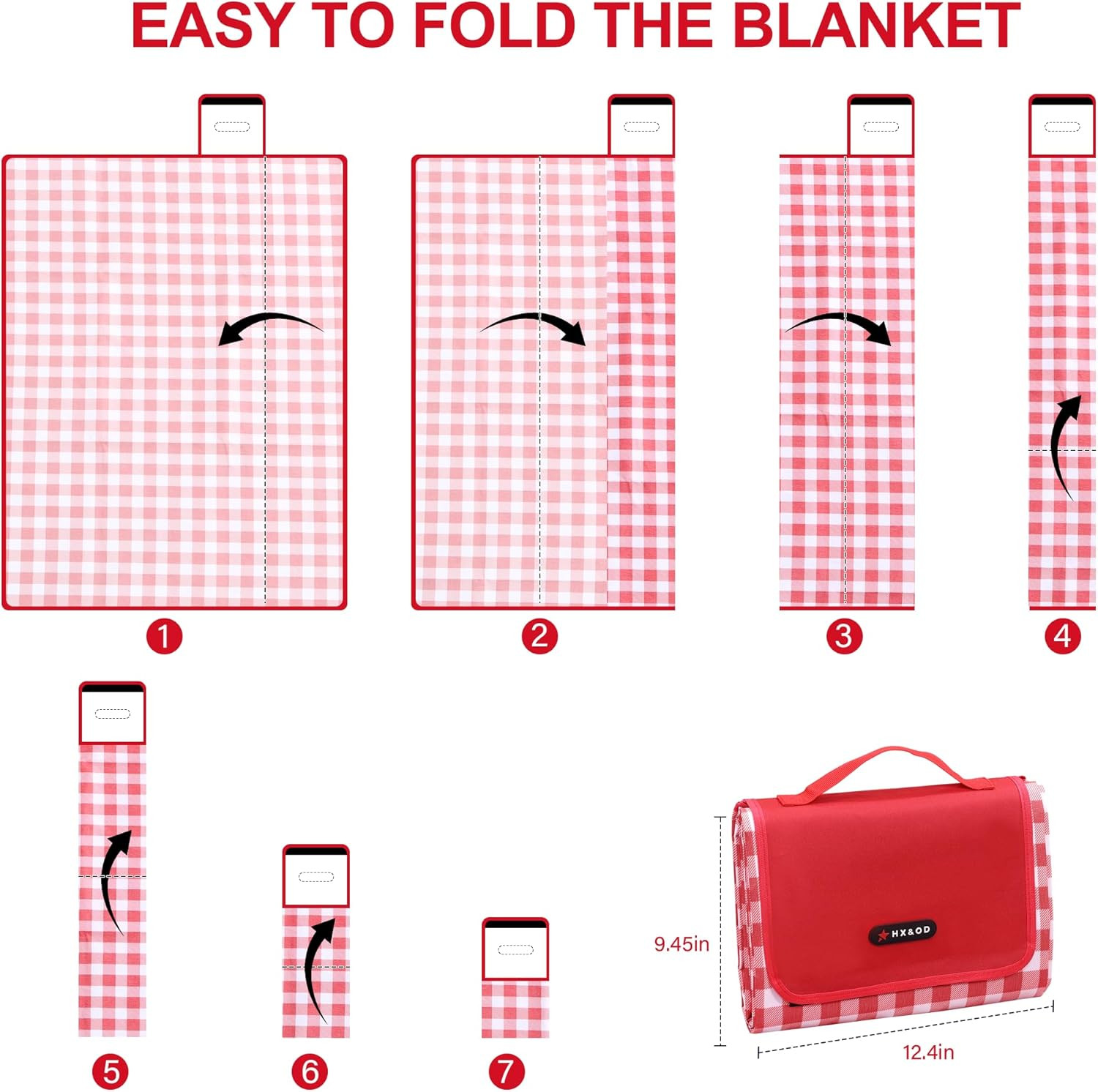 Picnic Blanket Outdoor Extra Large Picnic Mat 80″X60″ Camping Blanket Beach Blan