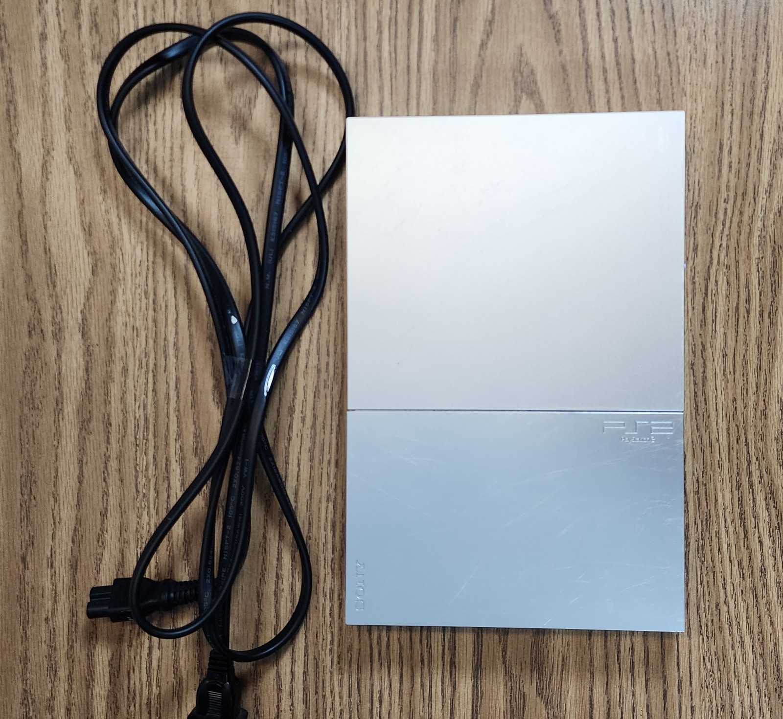 PS2 Slim CONSOLE W/power cord Silver Model No.SCPH-90001 Tested/Works