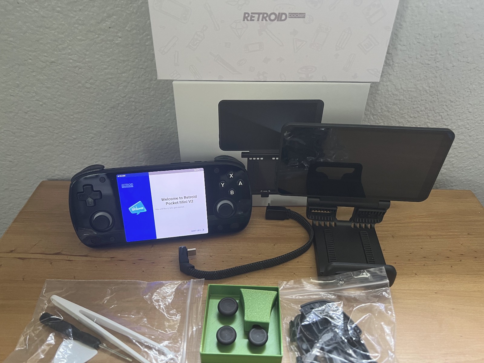 Retroid Pocket Mini V2 w/ Dual Screen Attachment + Mods, Extras, Accessories