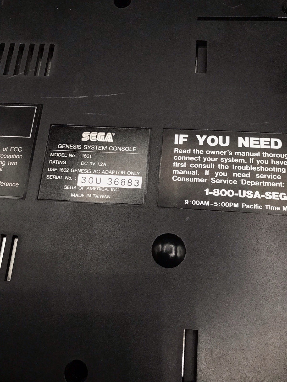 Sega Genesis 16-Bit Model 1601 Console Only – Tested Working System Only