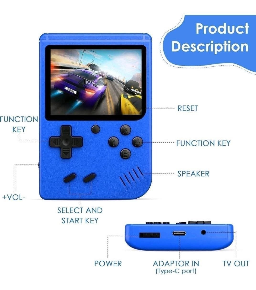 Blue Game Box Plus 400 in 1 Retro Classic Games