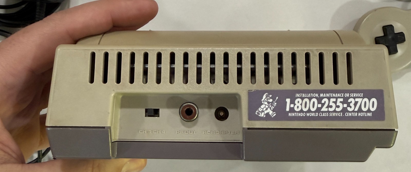 Nintendo NES-101 Top Loader – Working – Cables + Dog Bone Controllers – Deck