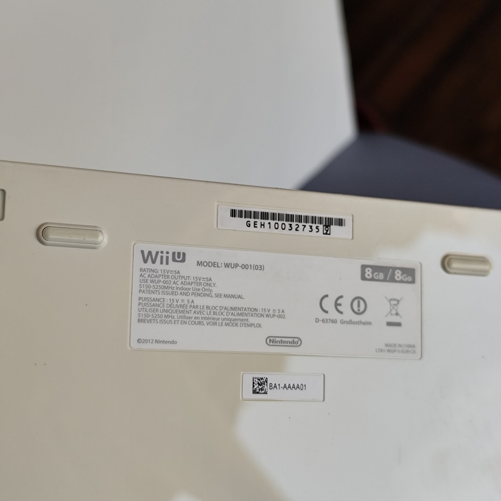 Nintendo Wii U White Console – Black Gamepad – Working Original