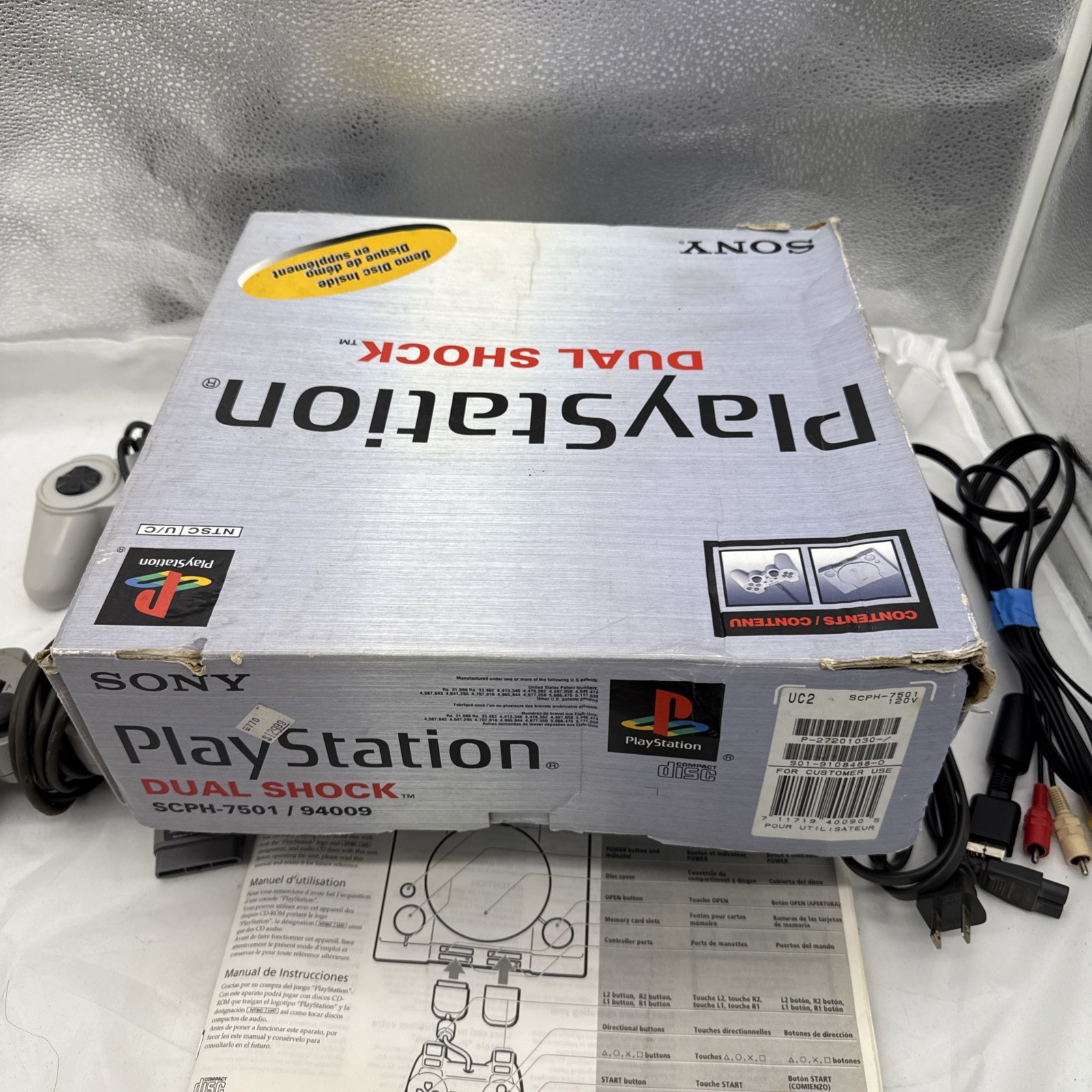 Sony PlayStation 1 Video Game Console – With controller – Box Included – Gray