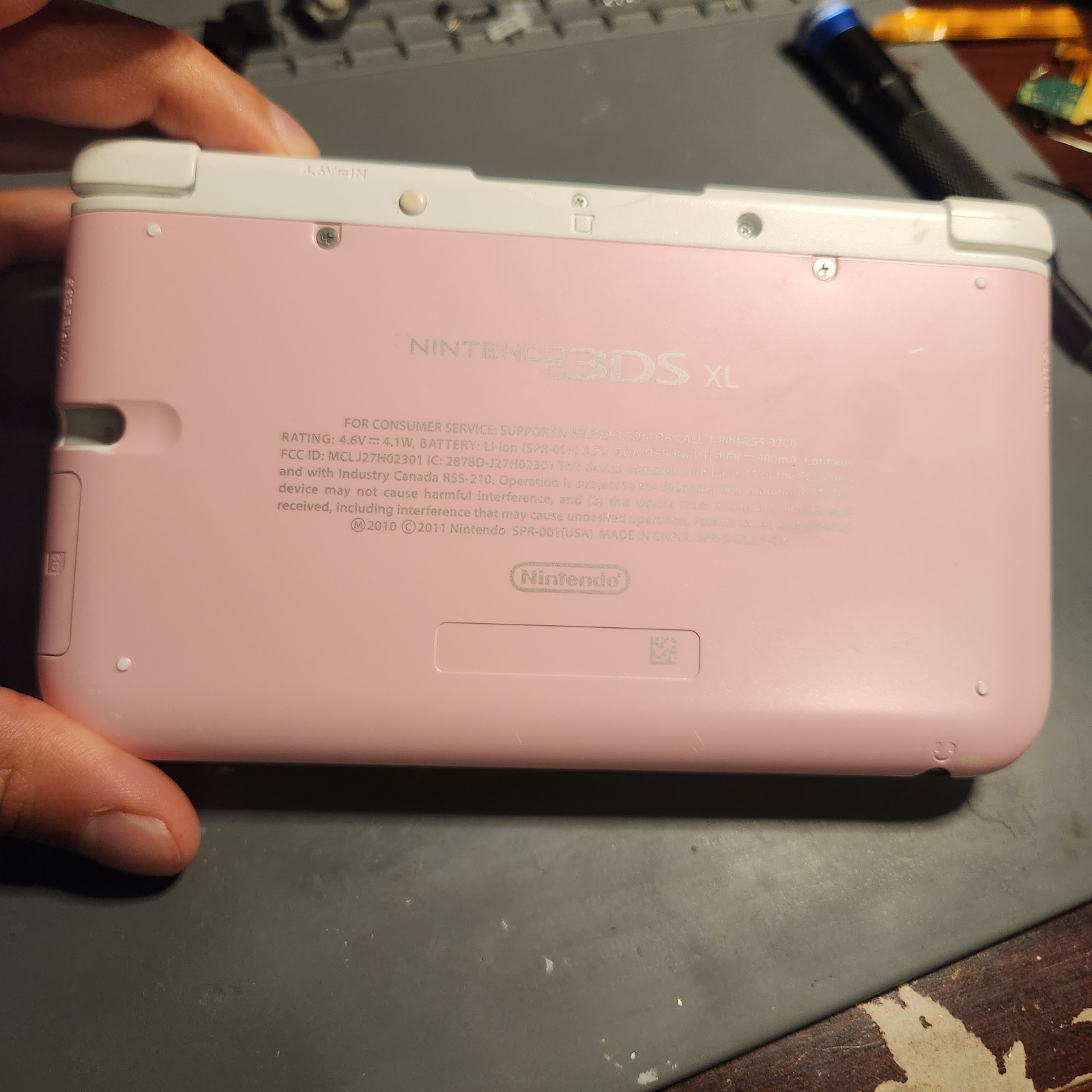 Nintendo 3DS XL White & Pink Handheld System w/Charger FREE Ship!