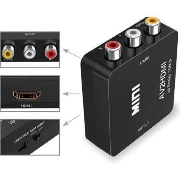 RCA to HDMI Converter For Retro Game Nintendo SFC SNEC 64 wii vhs ps2 Japan