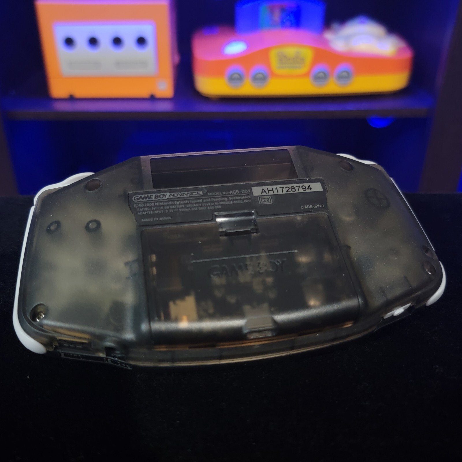 Smoke Grey Game Boy Advance GBA iPS LCD USB-C 1800 mAh Rechargeable Battery