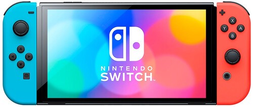 Nintendo Switch (OLED model) with Neon Red & Neon Blue Joy-Con [New ]