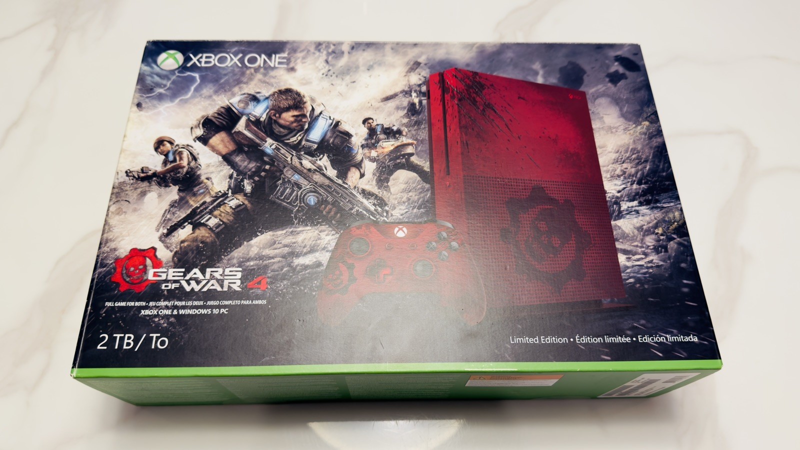 Microsoft Xbox One S Gears of War 4 Limited Edition 2 TB Crimson Red Console