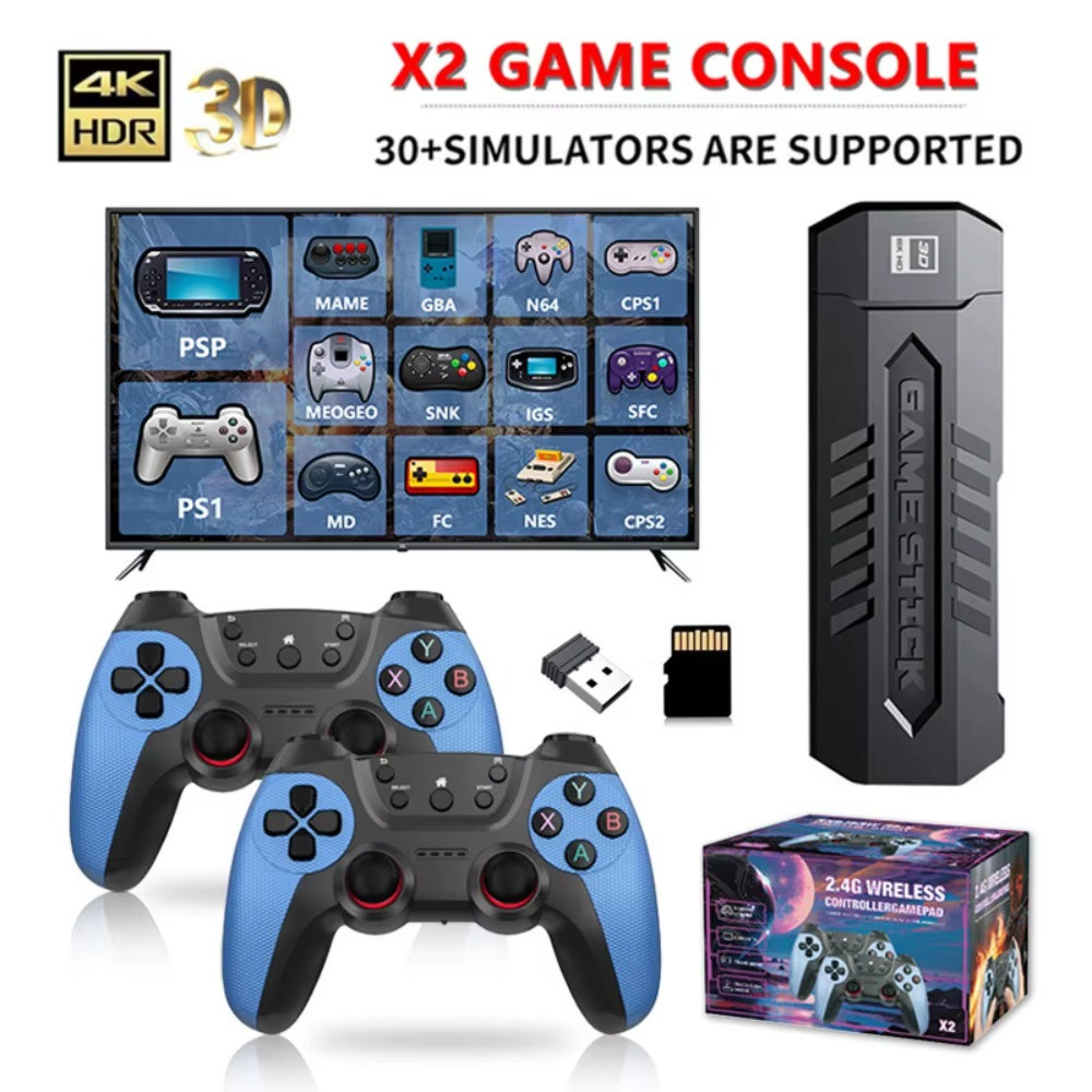X2 Retro Game Console 4K HD with 40000+ Games, 30+ Emulators & 2 Controllers