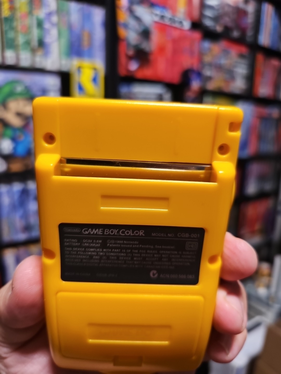 Nintendo Game Boy Color Clear Console GBC Custom Build Needs TLC w/ Yellow Shell