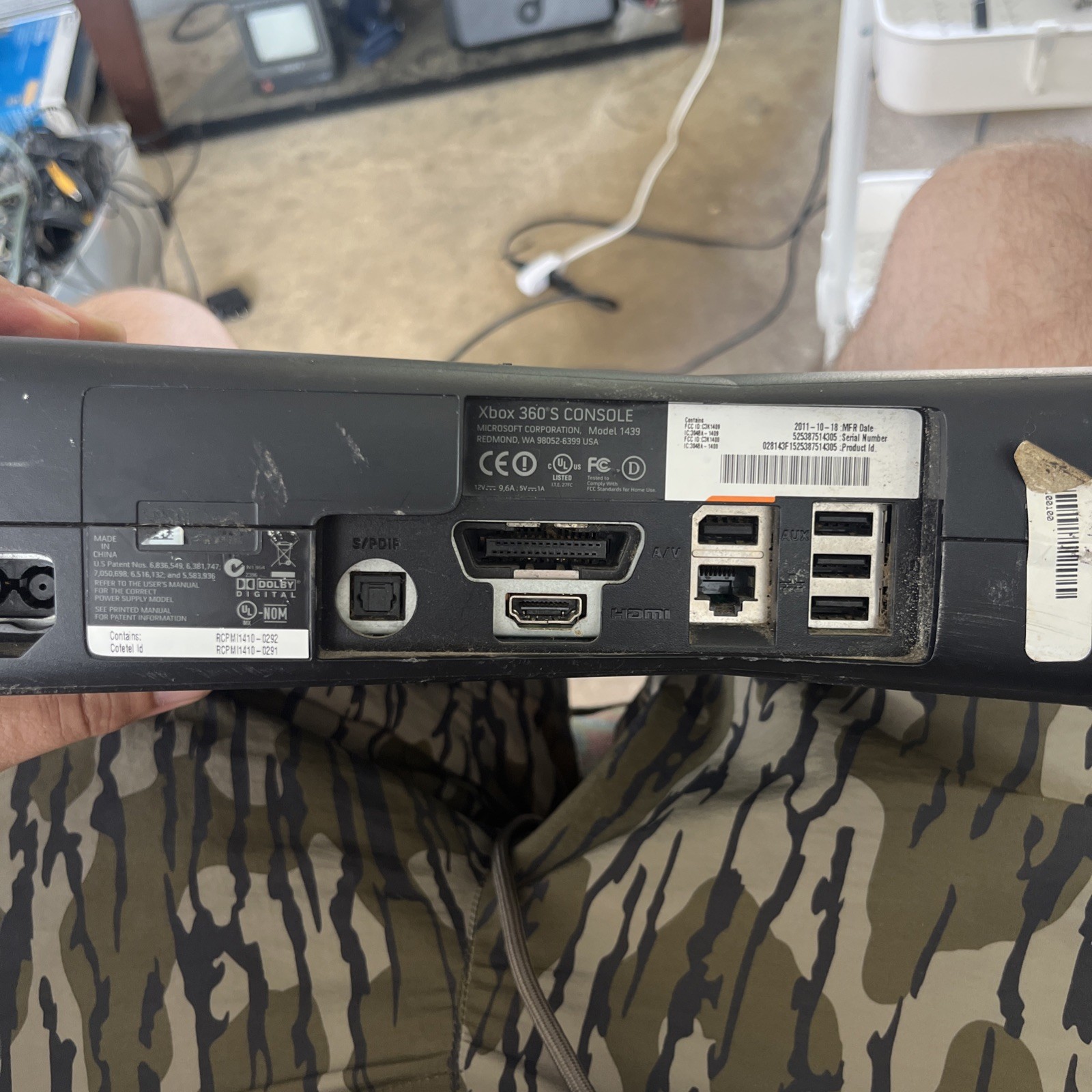 Xbox 360 S Model 1439 CONSOLE Power Supply Works Parental Code Unknown