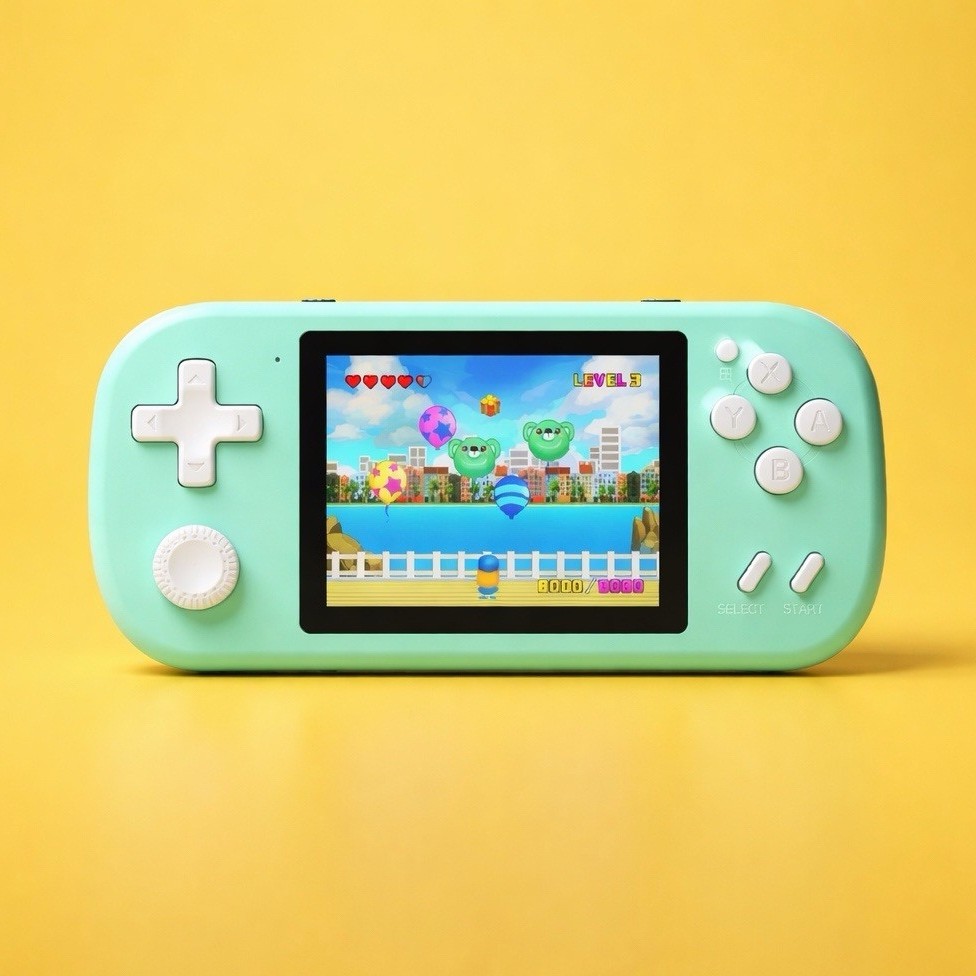 The Great Boy GB-682 Handheld Console, Preloaded Games, Blue/yellow