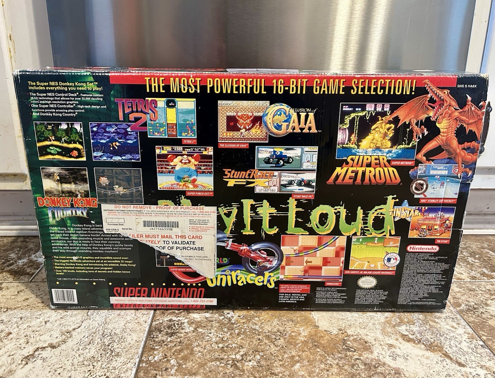 Super Nintendo SNES CIB Donkey Kong Console Bundle Matching Serial NR Mint RARE