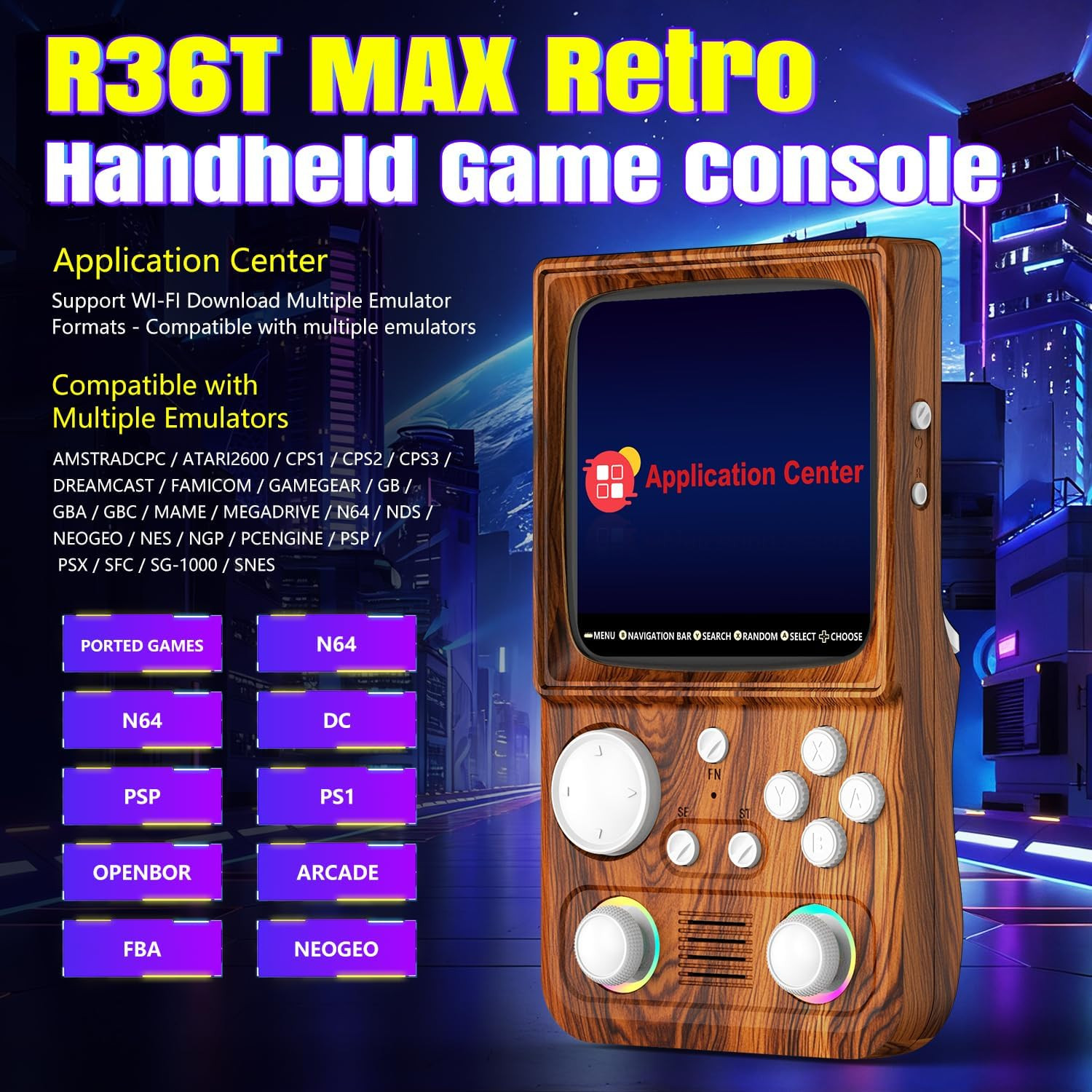 R36TMAX Retro Gaming Console with 18000+ Games, 4″ IPS Screen, 64GB Storage