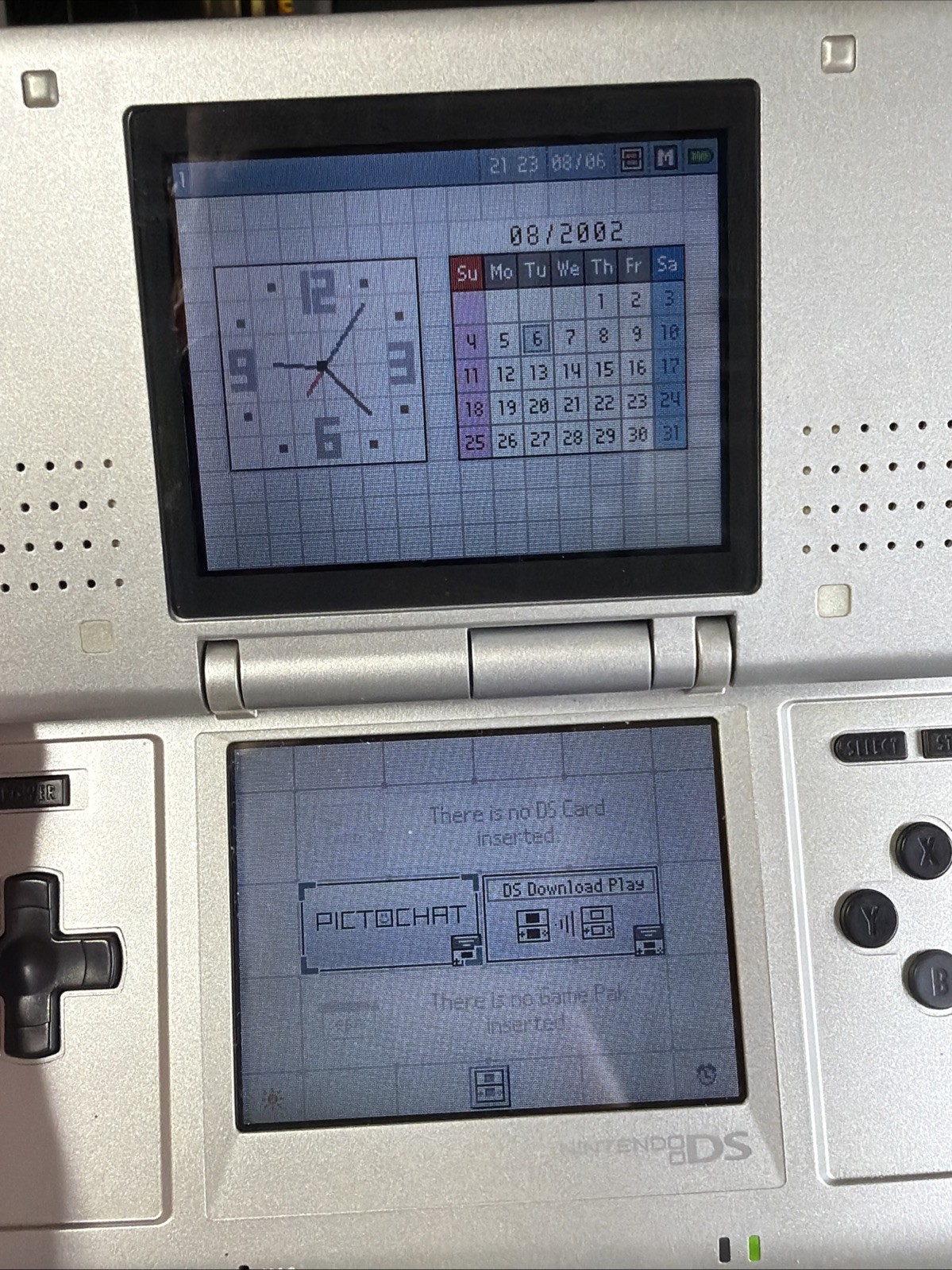 Original Silver Nintendo DS Console w/ charger GBA compatible Tested Working