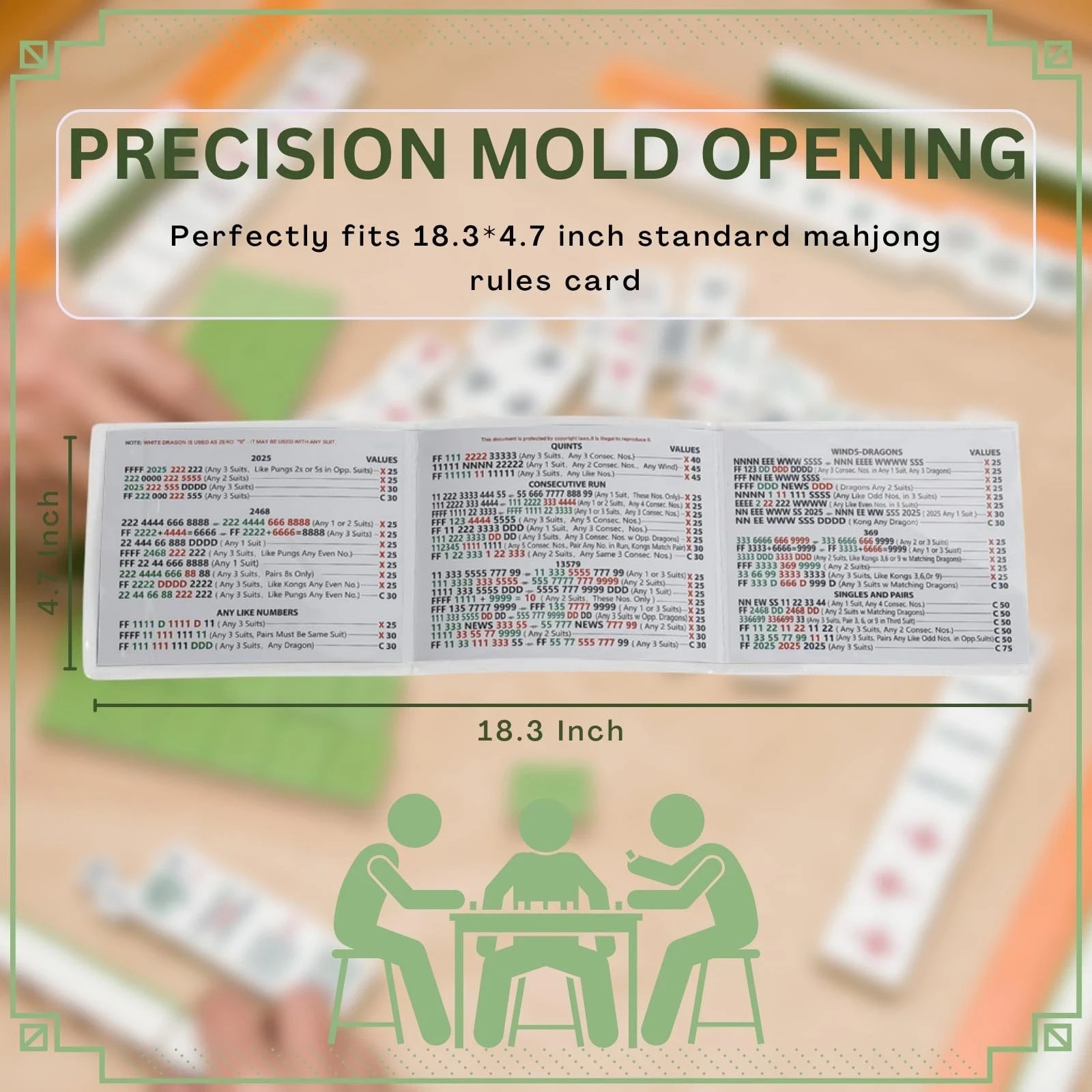 2026 Mahjong Card Sleeve, 4PCS Mahjong Card Protector Cover Clear Plastic Sle…