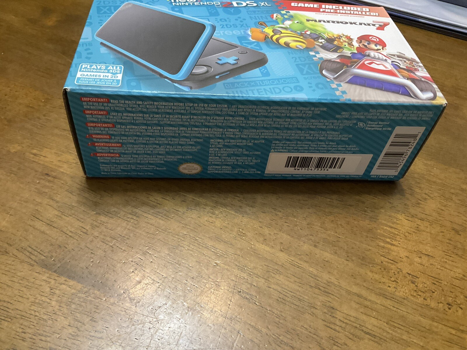 NEW! Nintendo 2DS XL Handheld Console with Mario Kart 7 Bundle – Black/Turquoise