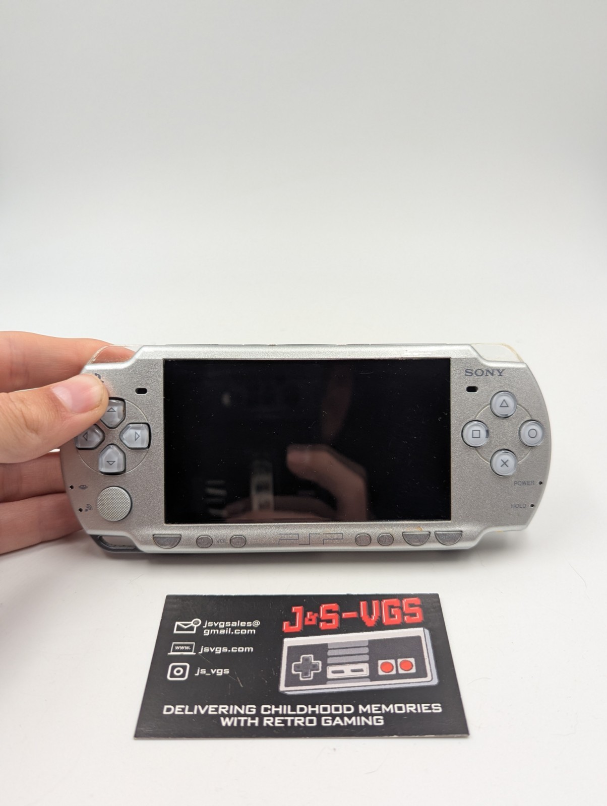Sony PSP 2001 Ice Silver Console 4GB Memory Card Charger Tested Working