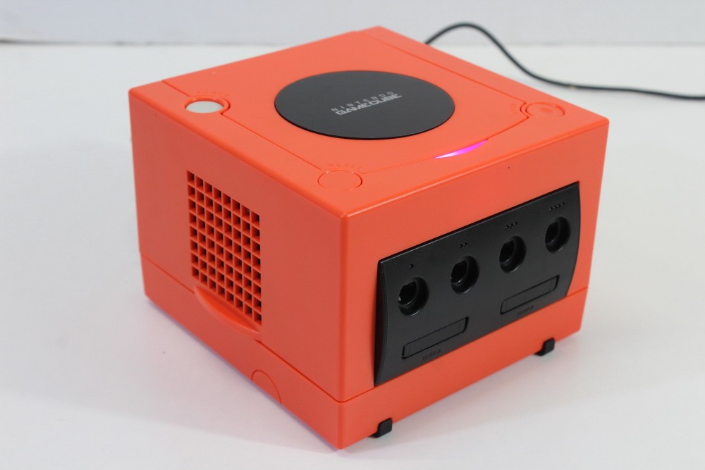 Nintendo Gamecube Console Warm Red x Black AC S-Video to HDMI NTSC-U/C Pink LED