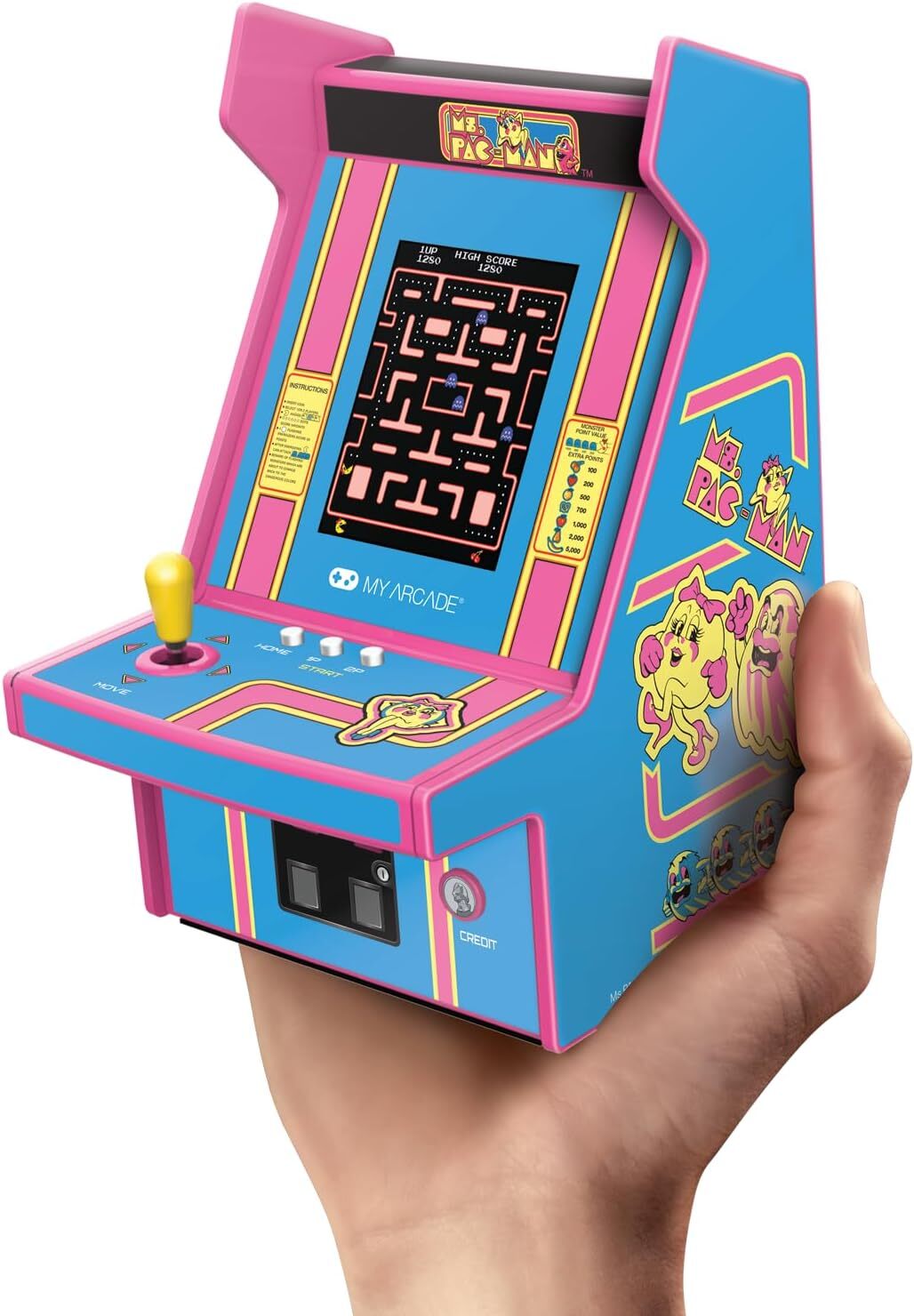 My Arcade Ms. Pac-Man Micro Player Pro: 6.75″ Mini Arcade Machine Video Game