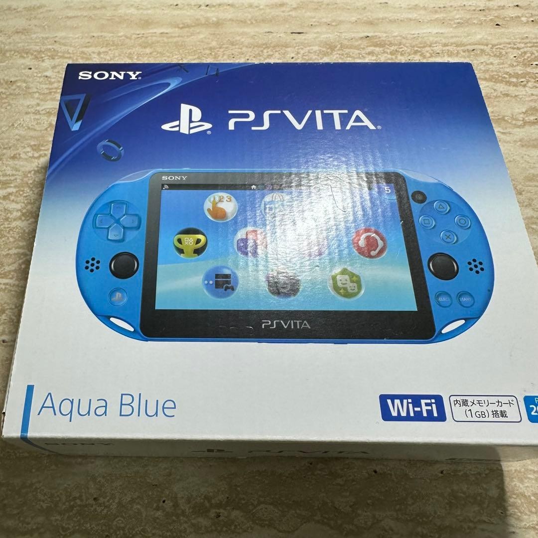 Sony PS Vita PCH-2000 ZA23 Aqua Blue Wi-Fi Box Charger 8GB Near Mint
