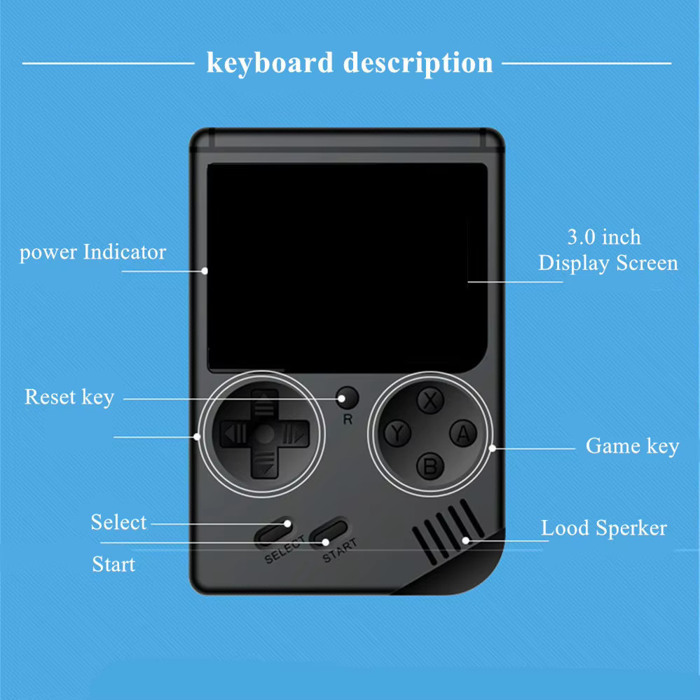 New Mini Retro Video Game Console 500 Games Portable Handheld Kids Game Console