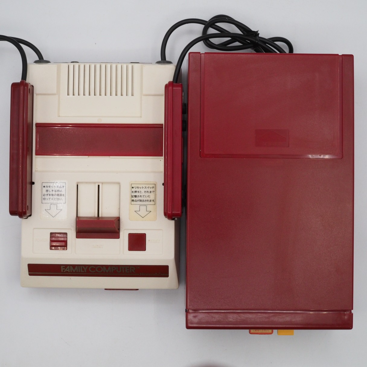 Nintendo Famicom + Disk system Console Boxed Belt Replaced Tested w/ Mario games