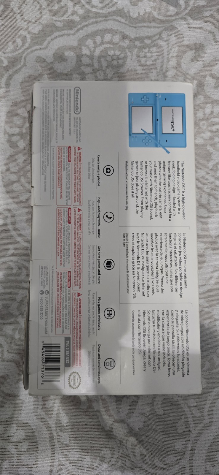 Nintendo DSi Teal Blue Complete Cib Plus Protector And Car Charger