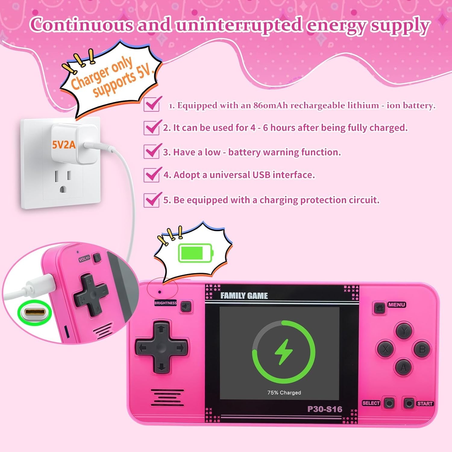 Handheld Game for Kids -Preloaded 220 Retro Video Games, Portable Gaming Play…
