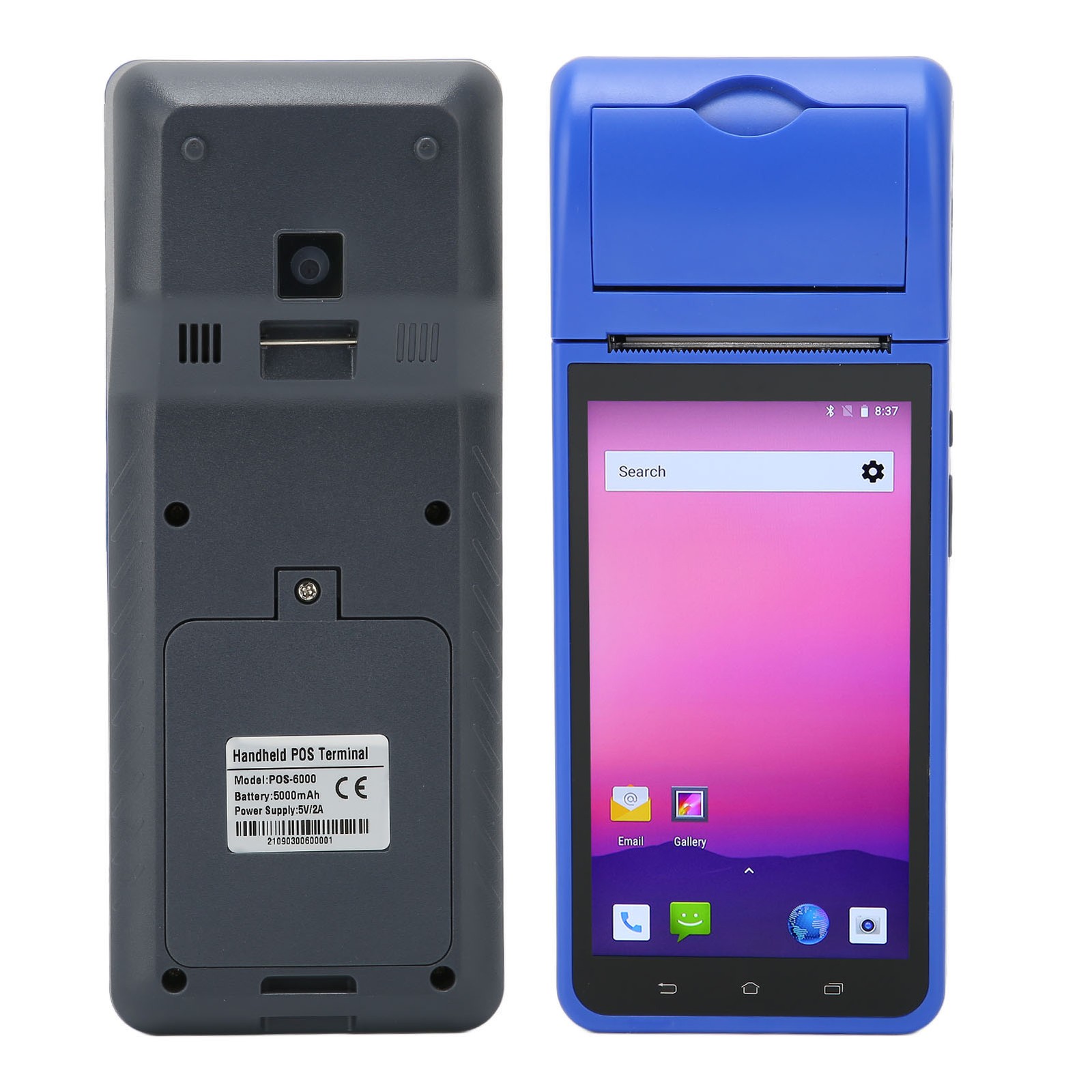 Handheld POS Machine 1280 X 720 HD Screen Thermal Printing Auto Focusing