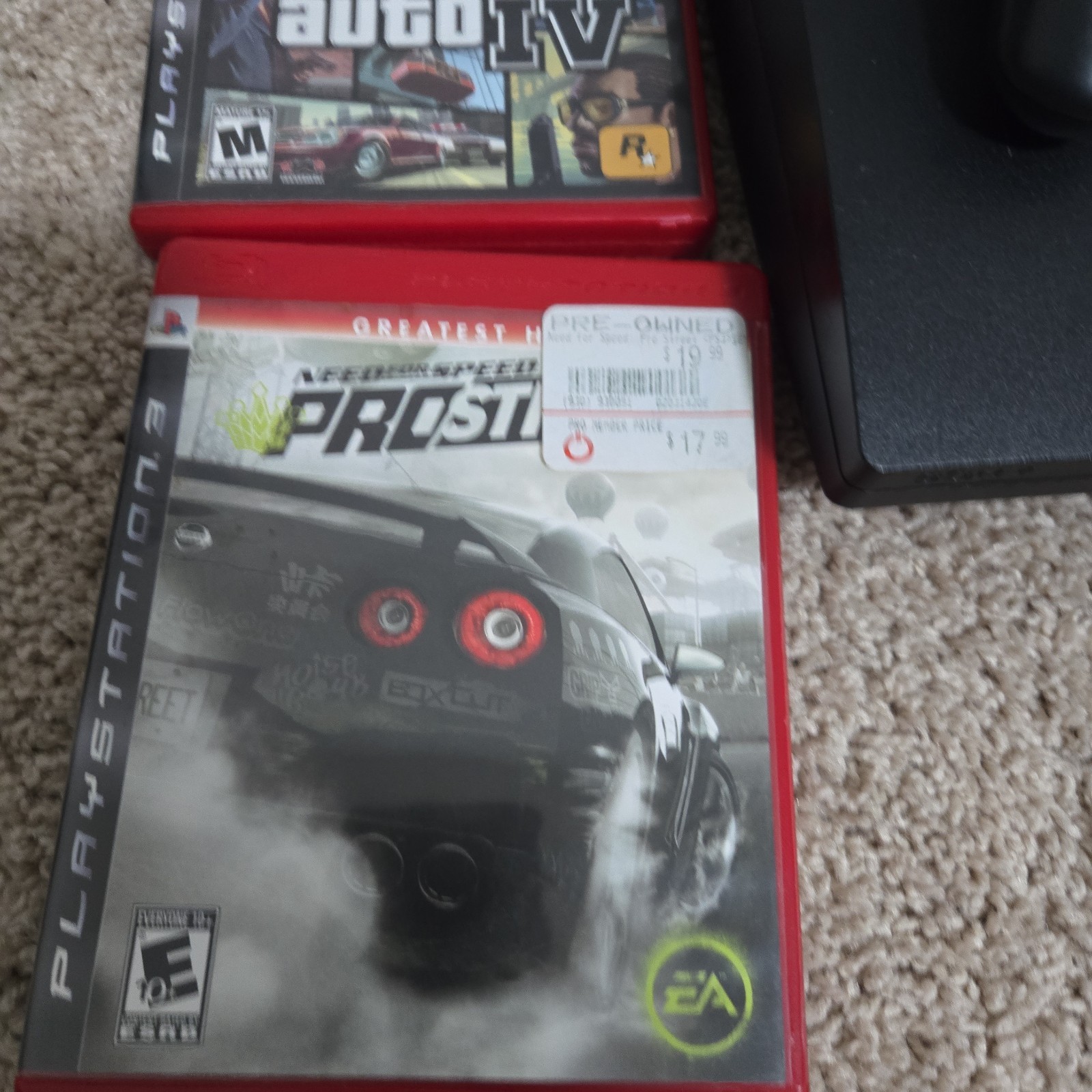 Sony PlayStation 3 PS3 CECH-3001A Home Console, Remotes & 2 Games Black Tested
