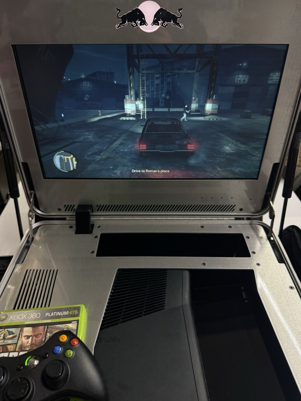 Rare Redbull Promo Travel Microsoft Xbox 360 S 4GB Console – Black Take On Tour