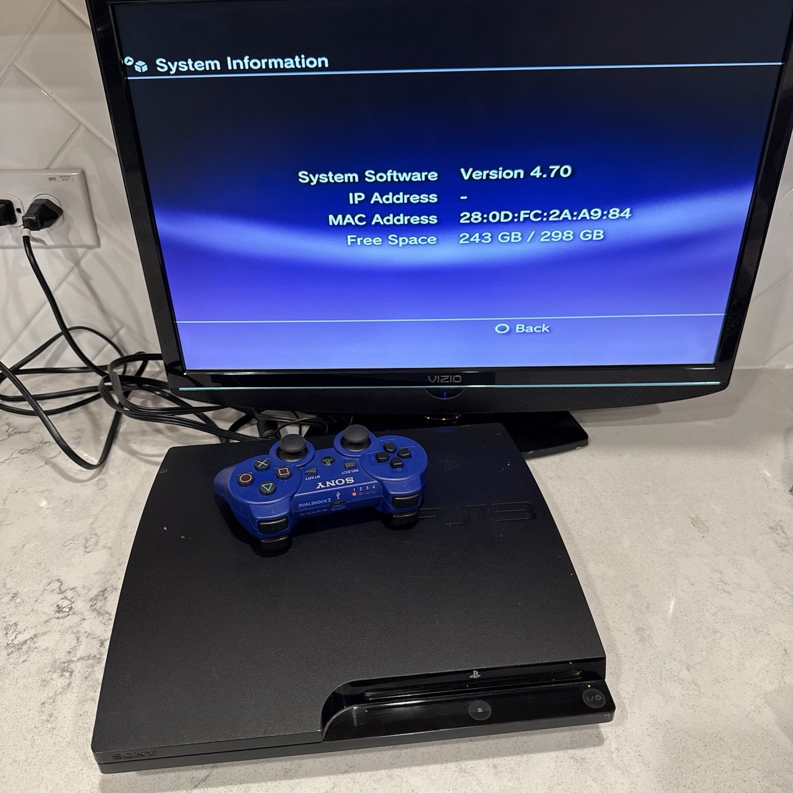 PlayStation 3 PS3 Slim 320GB Console Bundle w 5 Games (PLAYS VIA AV CABLES ONLY)