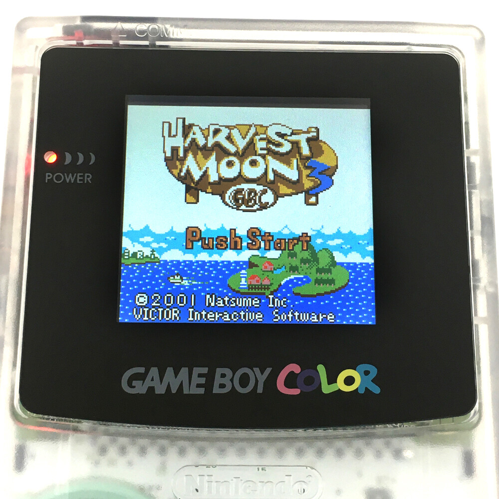 Clear White Retrofit Game Boy Color GBC Console w/ High Backlight LCD Screen