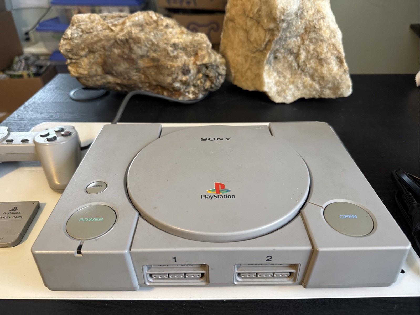 Sony PlayStation 1 Game Console W/ Controller, Memory Card + Cords. Tested/Works