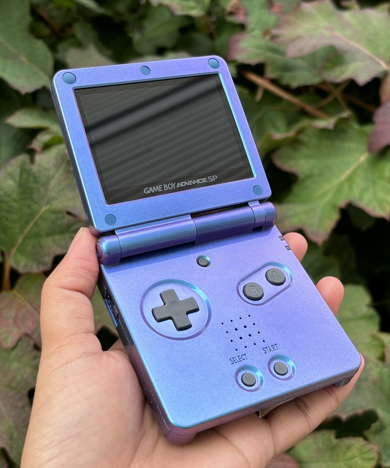 Unique Gift Chameleon Purple Blue Glossy Gameboy Advance SP IPS V2/V5 Console