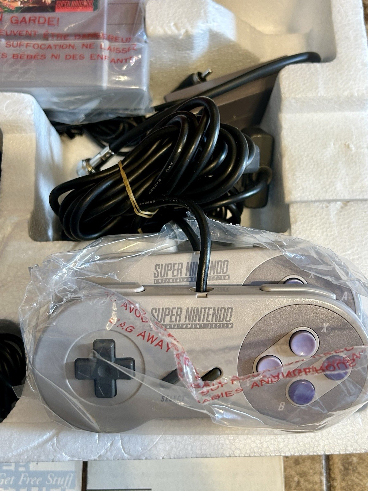Super Nintendo SNES CIB Donkey Kong Console Bundle Matching Serial NR Mint RARE