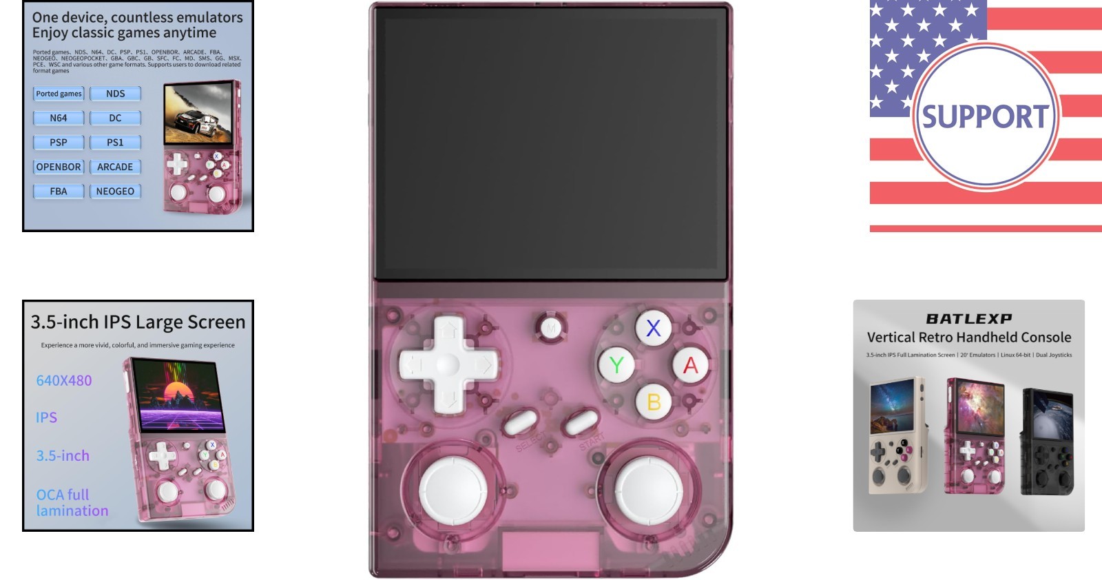 G350 Retro Gaming Console with 3.5″ Display, 3200mAh Battery, Multiplayer Fun