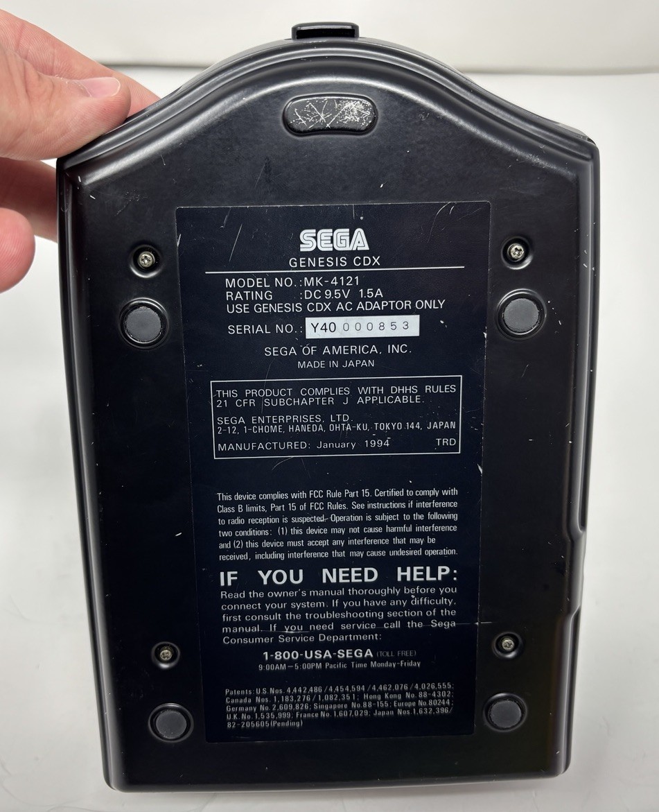 Sega Genesis CDX Black Console FOR PARTS OR REPAIR!!! READ DESCRIPTION!!!