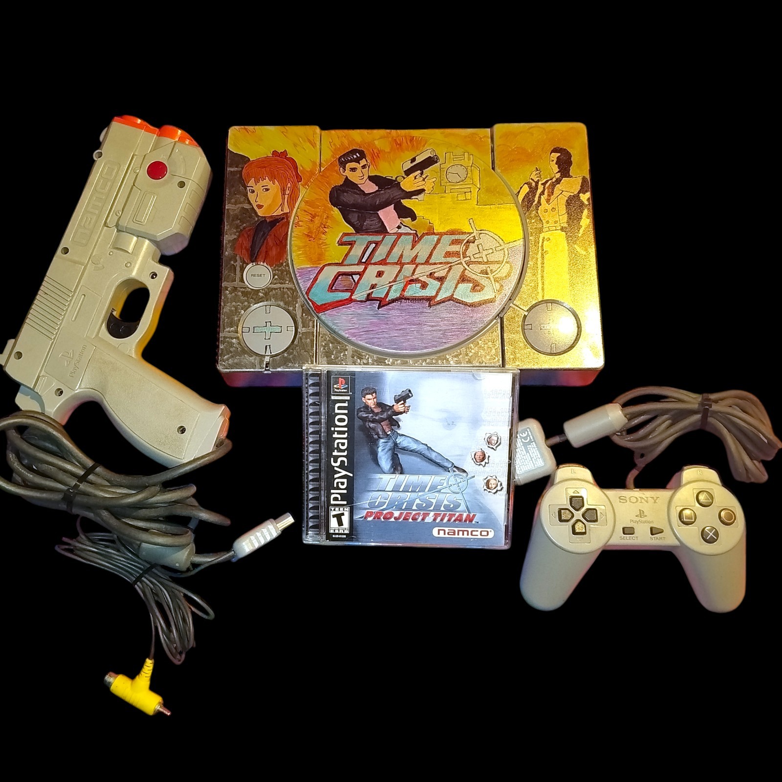 CUSTOM Time Crisis Project Titan PS1 Bundle Console + Namco GunCon + Controller