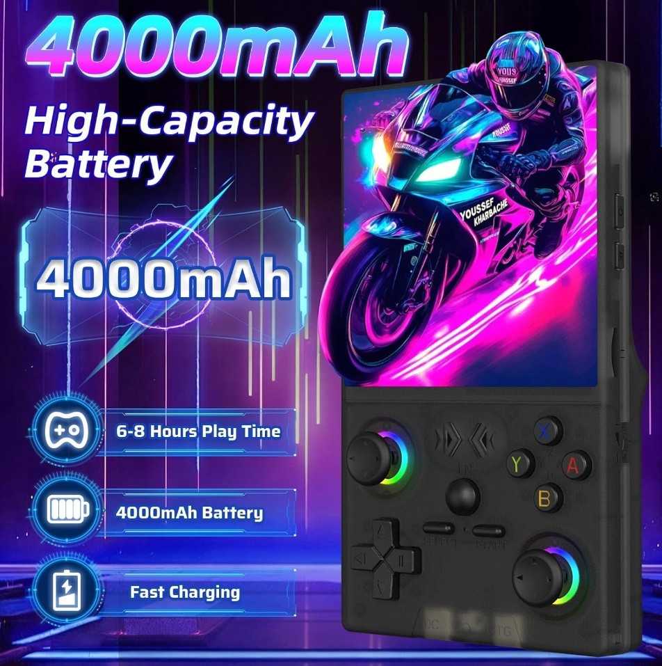XF40V Retro Handheld Game Console with 2X Detachable Joysticks – 4.0 Inch IPS HD