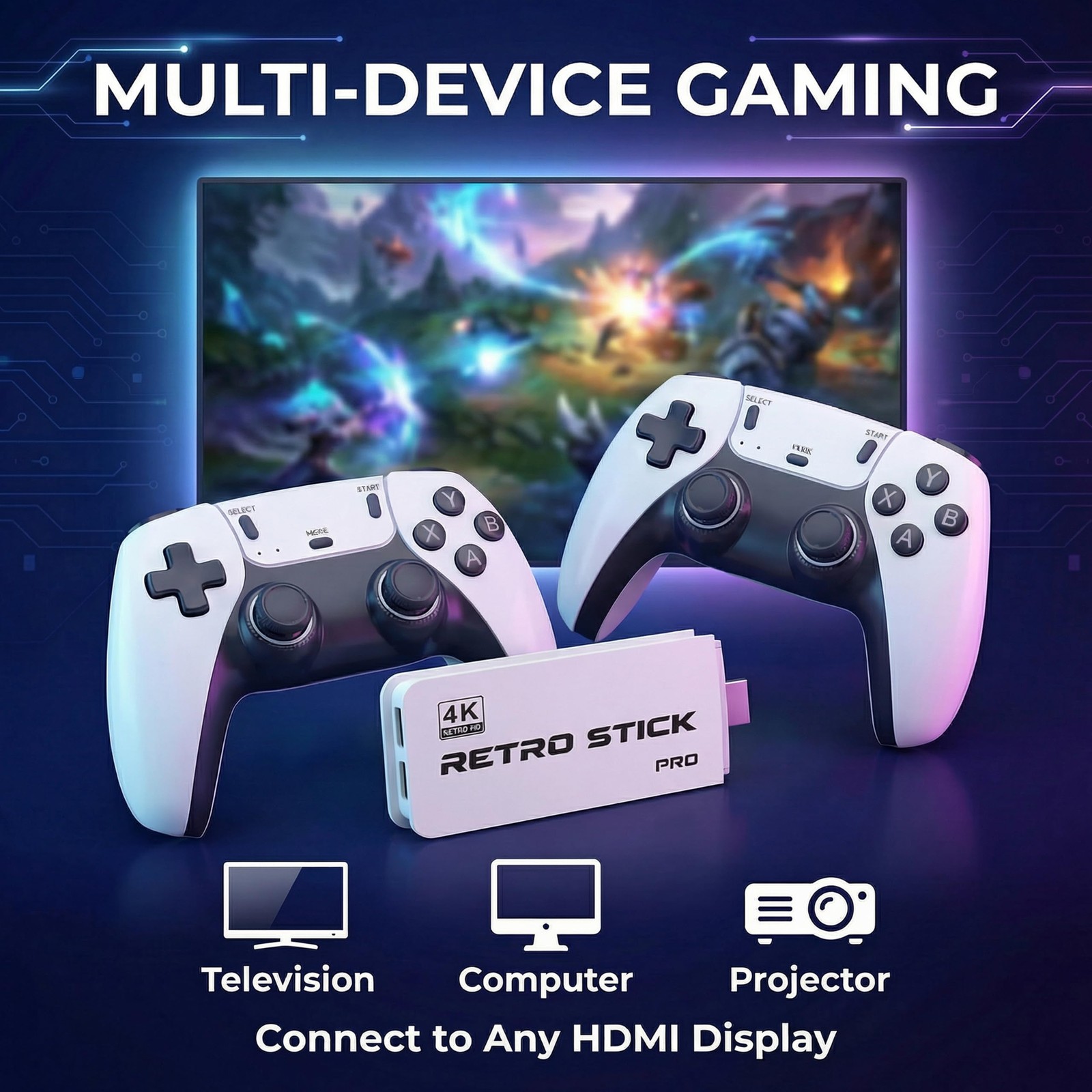 Retro Gaming Console Plug & Play Game Console for TV, 4K HD HDMI Video Consol…