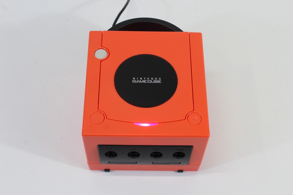 Nintendo Gamecube Console Warm Red x Black AC S-Video to HDMI NTSC-U/C Pink LED