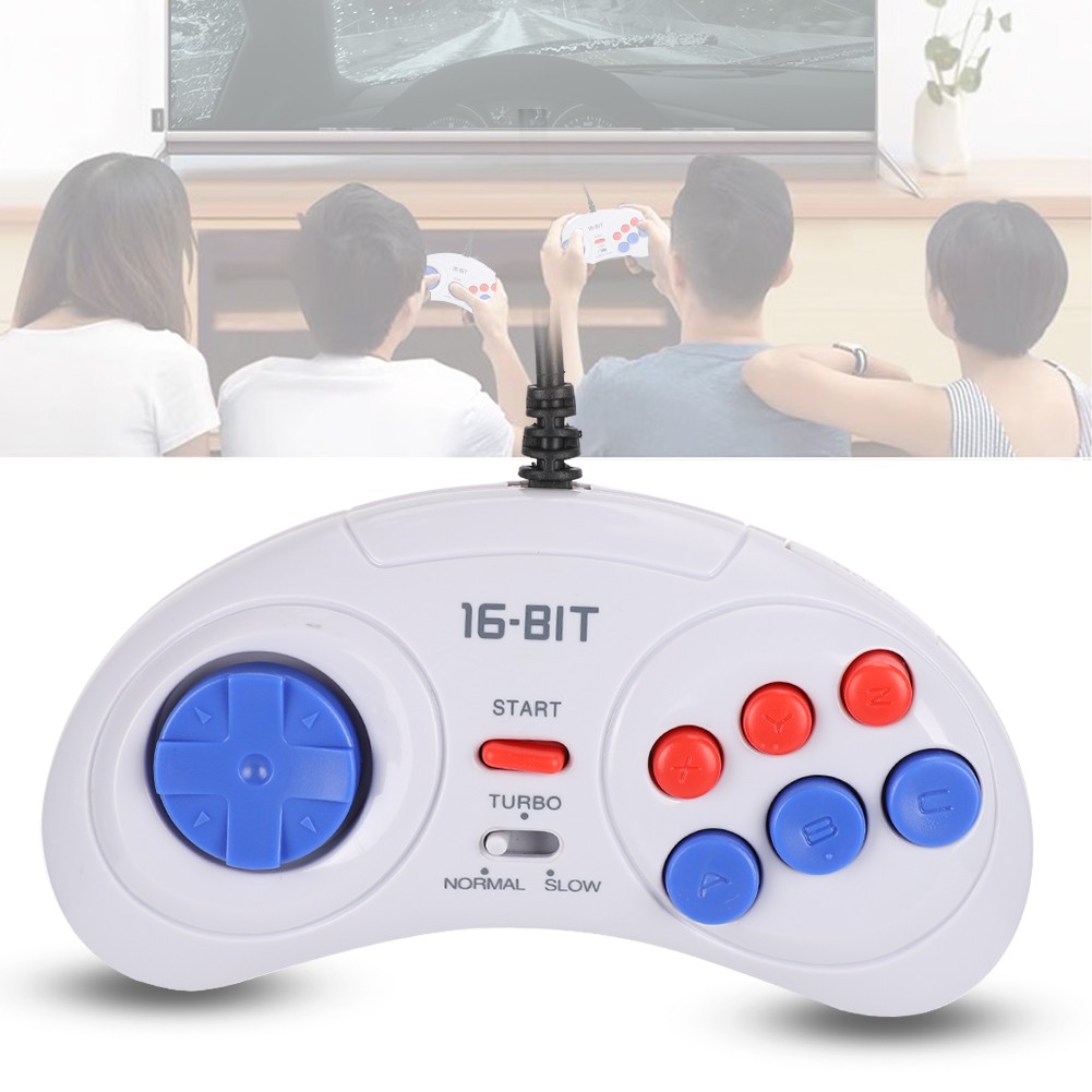 16Bit 9-Pin Mini Handheld Game Console Ergonomic Gaming Controller White Fo GTXG